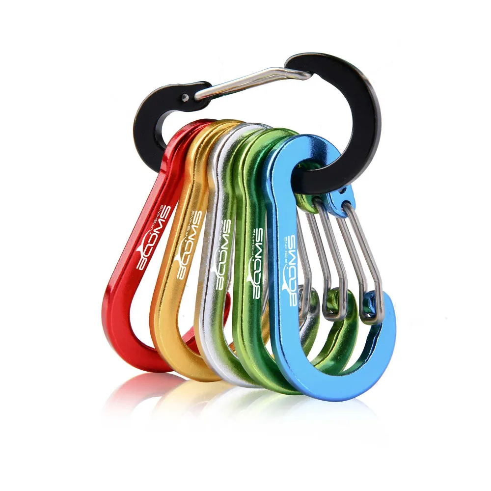 

10Pcs/Set Carabiners Aluminum Alloy D Carabiner Spring Snap Clip Hooks Keychain Climbing Carabiner for Keys Camping Tools