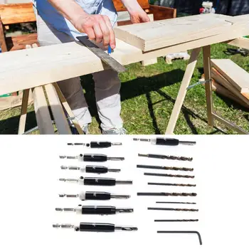 

broca madeira Door Window Hinge Hole Puncher Self Centering Drill Bit with Hex Wrench kit de brocas