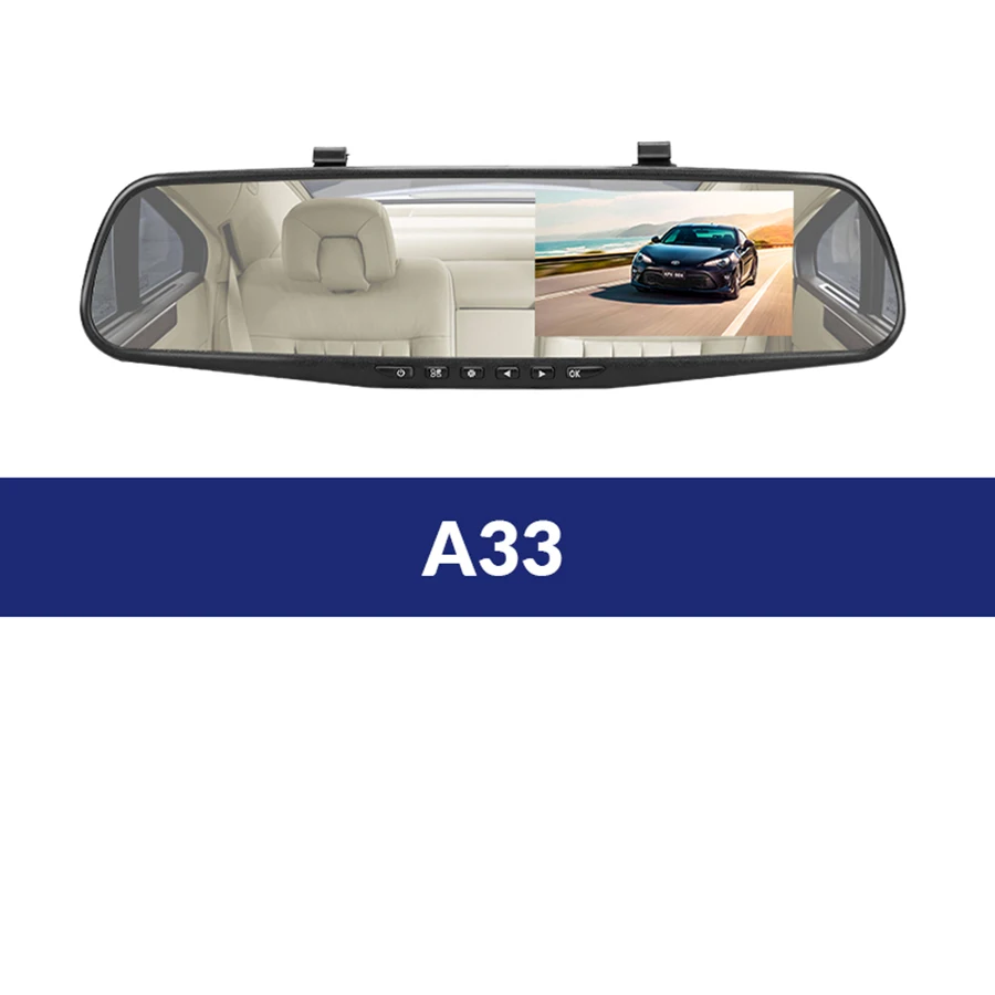 E-ACE Зеркало для автомобиля Dvr 1080P FHD видеорегистратор 4,3 дюймов зеркало заднего вида двойной объектив видео регистратор с камерой заднего вида Dvrs