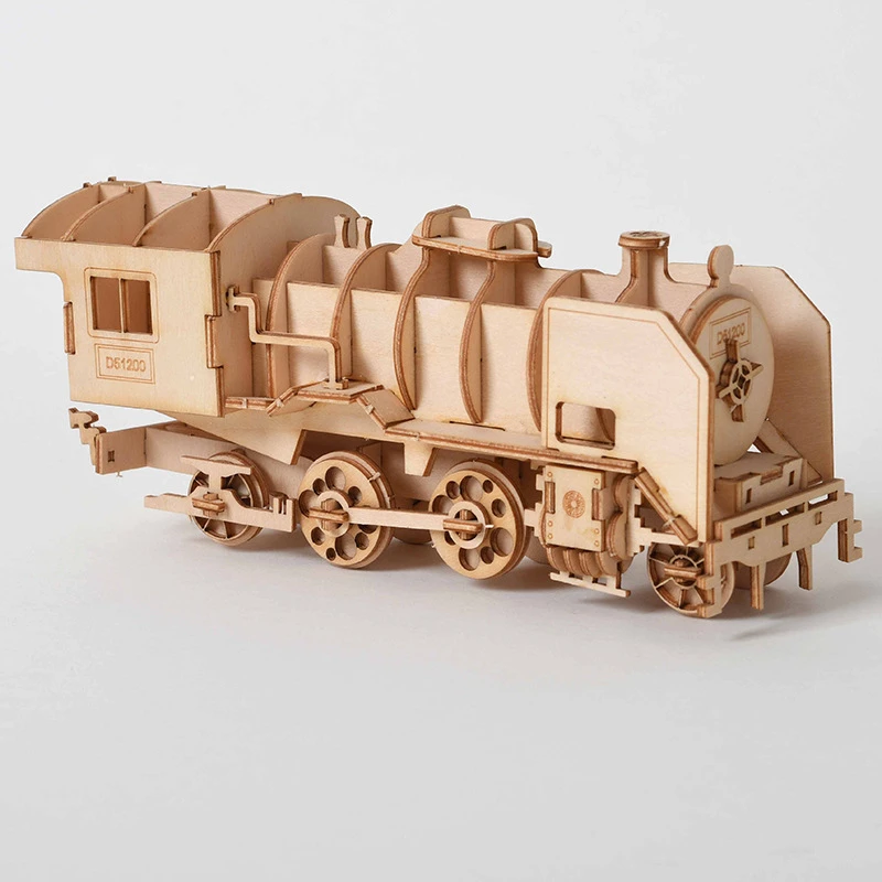 wooden steam train