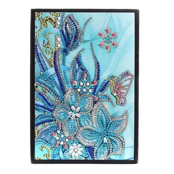 

Notebook Resin Rhinestone Butterfly Flower Pattern Notebook Writing Memo Book Diary Tool for Home School Office DIY Gift