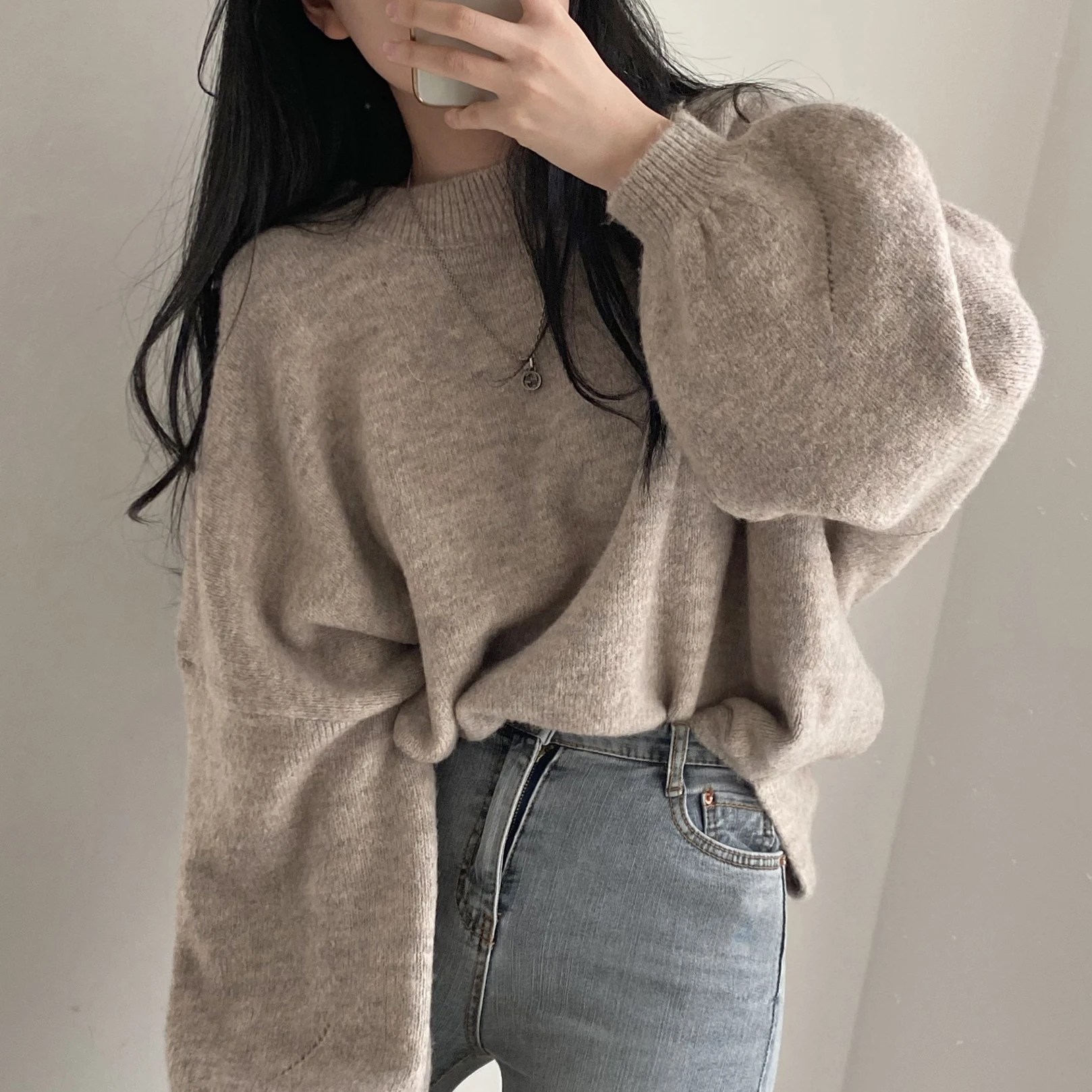 Alien Kitty Lazy Style Oversize Femme Pullover Tops Office Lady Soft Autumn 2023 OL Warm Chic Women Knitwear Sweaters Jumpers