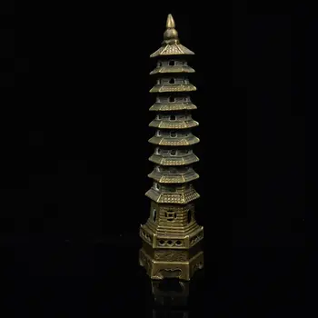 

Chinese Antique Brass Tower Model Statue