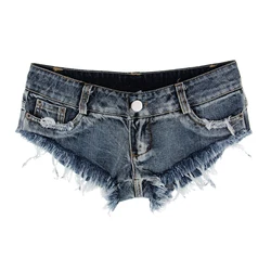 Mini shorts de cintura baixa, jeans para pole dance, tanga, shorts de bar, micro esportes, jeans, praia, casual, feminino