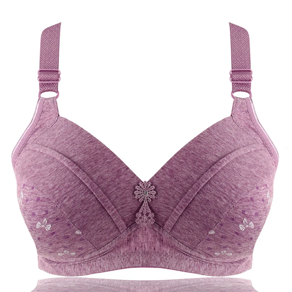

1PC Women's Plus Size Bra Leopard Print Wire Free Bras Push Up Ajusted Brassiere Thin Cup Underwear 40 42 44 46 48