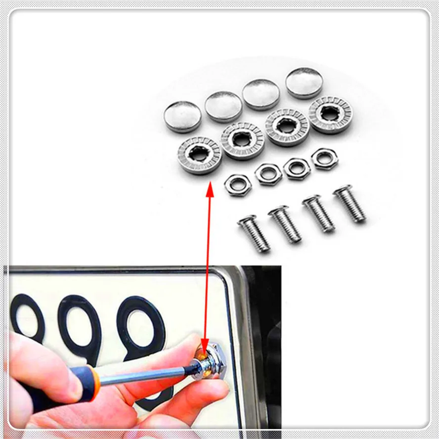 

Car License Plate Bolts bolt Frame Chrome Screws for Ford Focus MK2 MK3 MK4 kuga Escape Fiesta Ecosport Mondeo Fusion