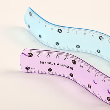 

1pcs 15cm 20cm 30cm Arbitrary Bending High Quality Soft Plastic Ruler Journal Bookmarks School Supplies Drawing Supplie