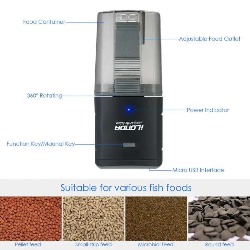 Wi-Fi программируемый автоматический кормушка для рыб, аквариумный бак, портативный кормушка для рыб, инструменты, таймер, кормушка, автоматический дозатор для рыбы
