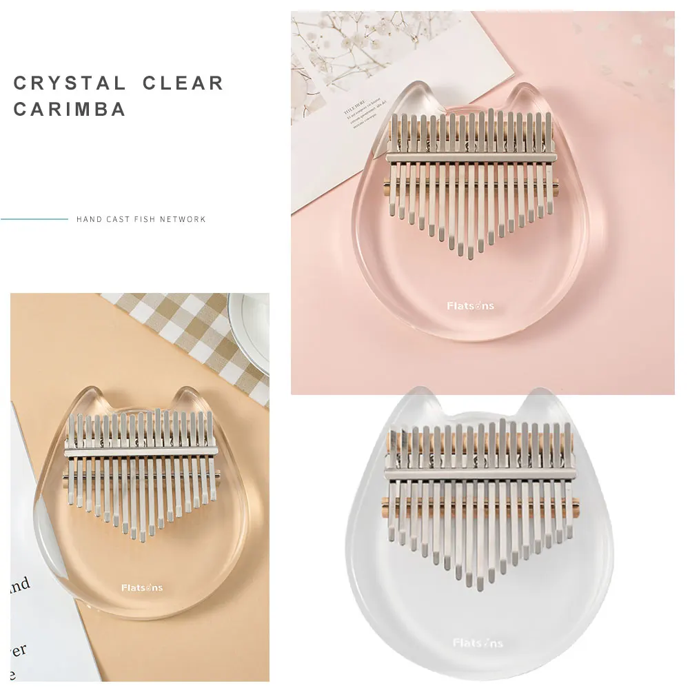 17 клавиш калимба акриловые игрушечное пианино в форме тороро санза Mbira Crystal Clear со