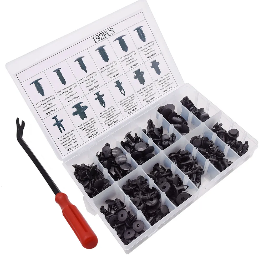 

192pcs 12 Type Mixed Special Car Fender Bumper Nylon rivet fixed Clip Fastener For Body Panel Auto Clips And Plastic Fasteners