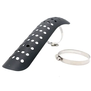 

Iron Curved Pattern Heat Shield Cover Motorcycle Accessories Modification Exhaust Pipe High Temperature Resistant Hole Sturdy