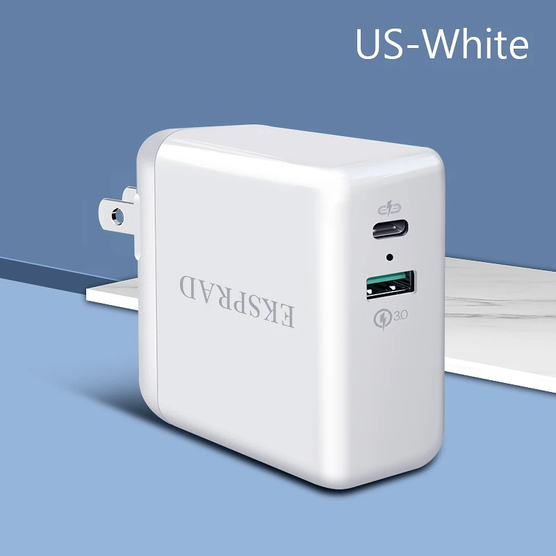 Black-US Plug USB зарядное устройство PD 36 Вт 2 порта быстрое зарядное устройство для iPhone 11 Quick Charge 3,0 Для Xiaomi Phone charger для MacBook Pro nintendo Switch - Тип штекера: Black-US Plug