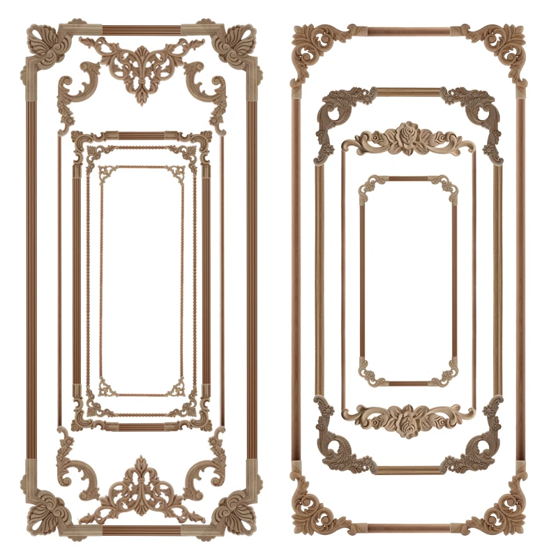 Ornament Crafts Wooden Figurine Crafts Resin Crafts Glass Fruit Pendants Horn Flower Rectangle Carving Natural Wood Appliques For Furniture Cabinet Unpainted Wooden Mouldings Decal Vintage Decoration