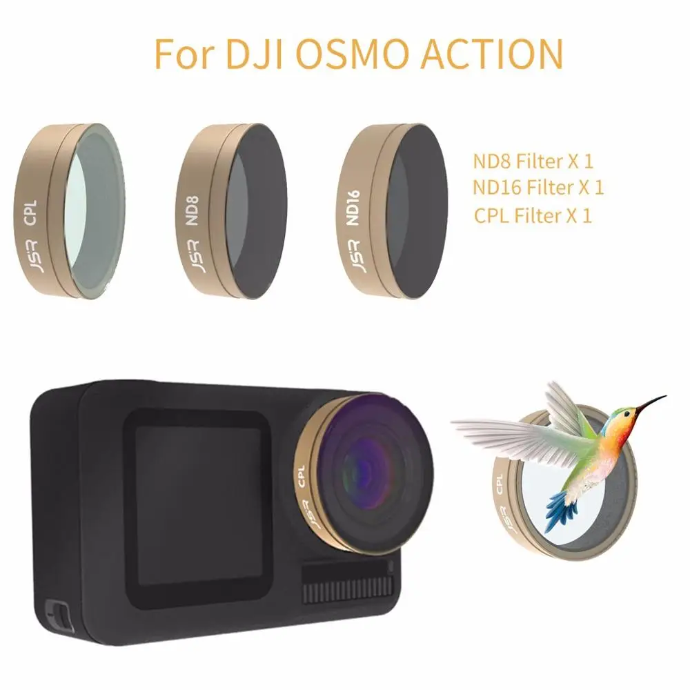 3 шт. CPL+ ND8+ ND16 фильтры для объектива камеры для DJI Osmo экшн-камеры DJI OSMO аксессуары для действий отличное качество