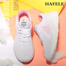 Женская обувь; модная прогулочная обувь на плоской подошве со шнуровкой; белые кроссовки; женская обувь из дышащего сетчатого материала; Уличная обувь на плоской подошве