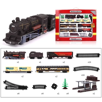 

NFSTRIKE 1:87 Children Electric Simulation Train Track Toy Set Sand Table Scene Railcar Series Model - Luxury Version XL