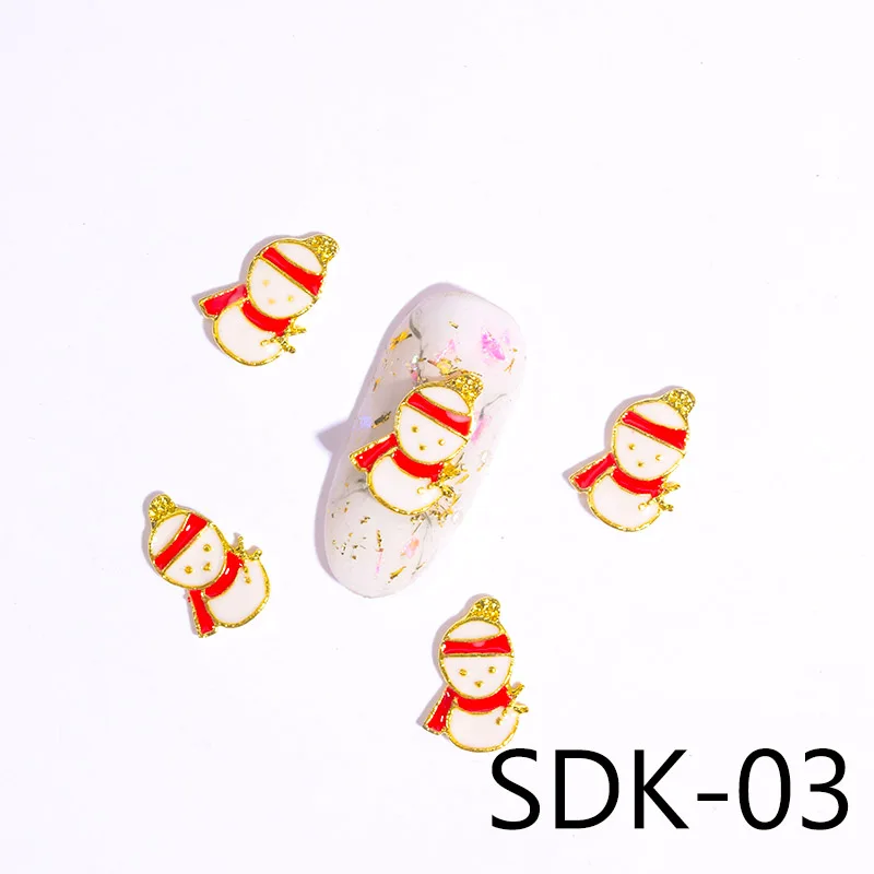 SDK03(5pcs) 5 шт/лот рождественский стиль сплав для дизайна ногтей украшения Санта Клаус-Снеговик-носки-олень-дерево-колокольчики-подарки аксессуары из сплава для самостоятельного изготовления SD2 - Цвет: SDK03(5pcs)