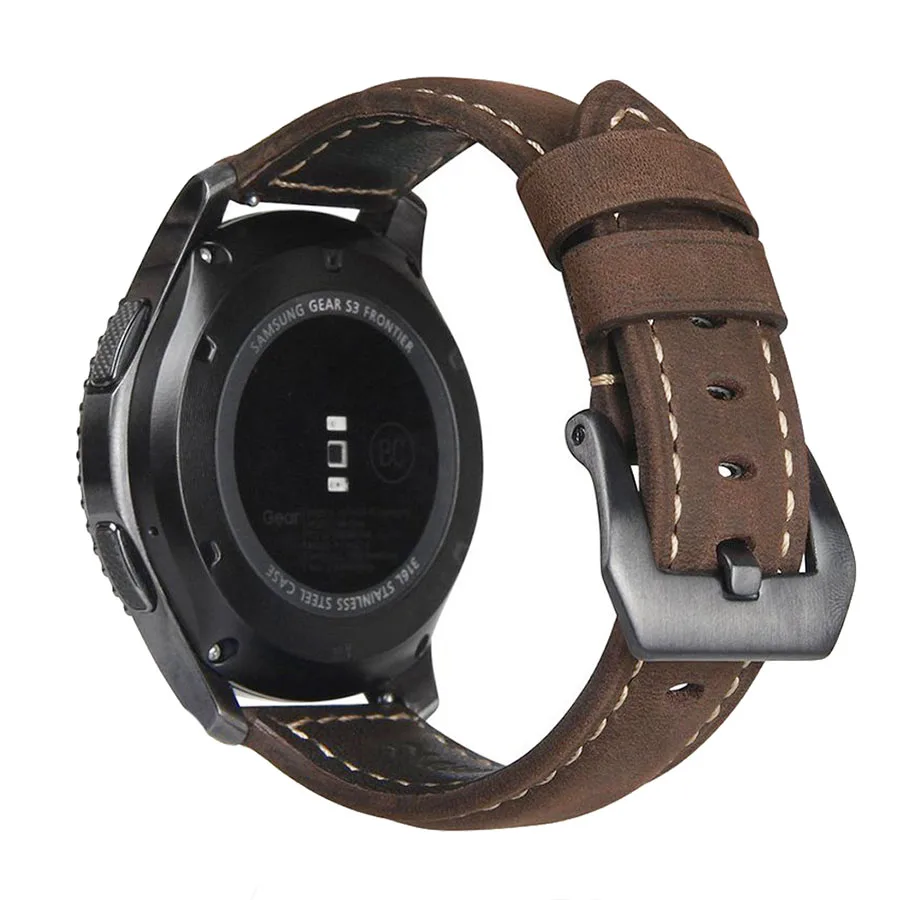 22 мм ремешок для часов ретро из натуральной кожи ремешок для HUAWEI WATCH GT Смарт часы запасной браслет ремешок для часов gear S3