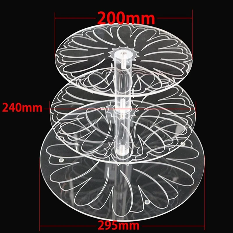 3 слоя торт стенд прозрачная Свадебная вечеринка кекс кондитерский стенд-башня