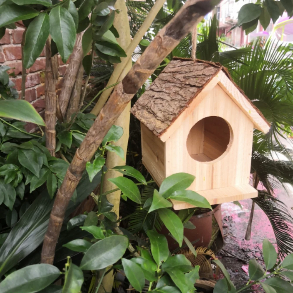 Деревянная птичья клетка висячий попугай дом садовые украшения креативные птичьи домики уличные попугаи плавники клетка для попугая гнезда