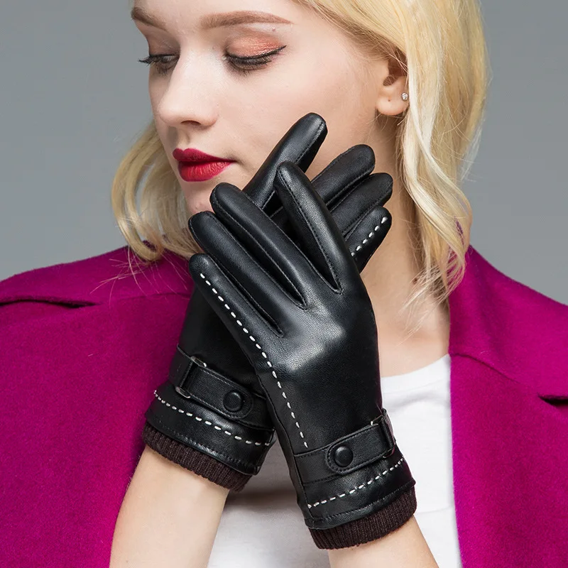 

2019 New Winter Gloves Women Leather Gloves Driving Gloves Designer Fashion Girls Gloves Warm Winter Glove for Women