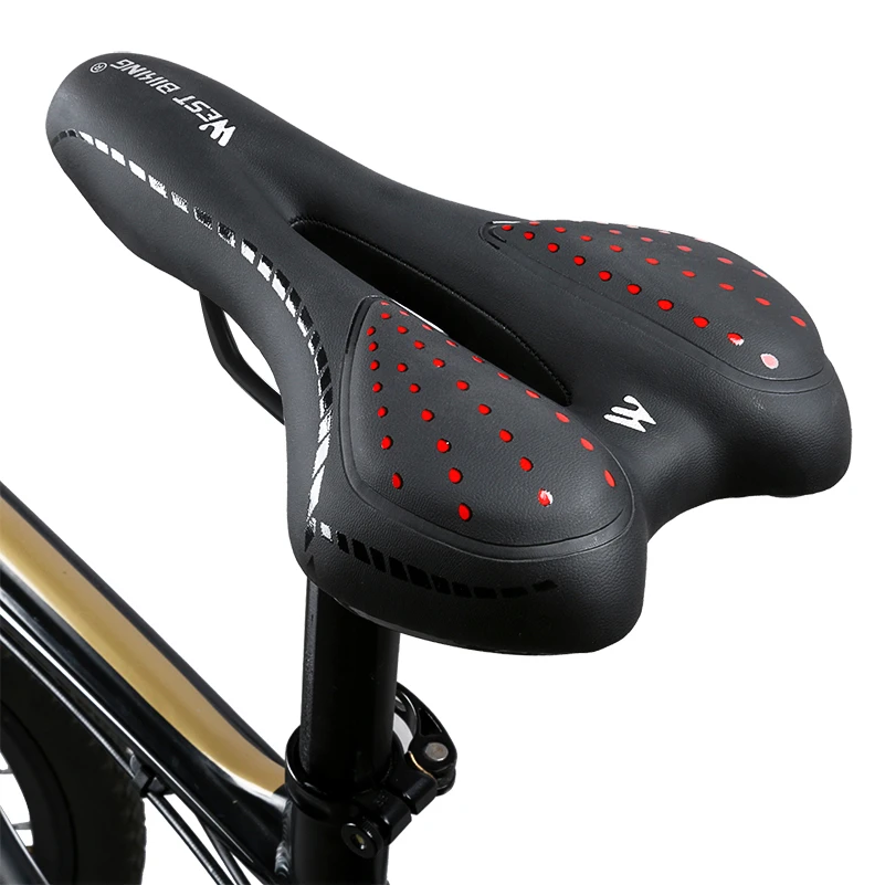 WEST BIKING велосипедное седло из искусственной кожи, дышащее Велосипедное Сиденье, водонепроницаемое противоударное велосипедное седло MTB, велосипедное седло, велосипедная часть