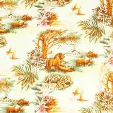 Наполовину ярдовая однотонная хлопковая ткань с осенним пейзажем с животным принтом, ручная работа, сделай сам, одежда, платье, ткань, хлопок, CR-152