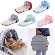 Портативная кровать OOTDTY с игрушками для малышей, складная детская кровать для путешествий, защита от солнца, сетка от комаров, дышащая корзина для сна для младенцев