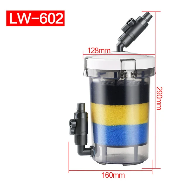 SUNSUN transparent LW-602/603/602B/603B aquarium pre-filter big fish tank filter with filter cotton mini fish tank filter barrel 