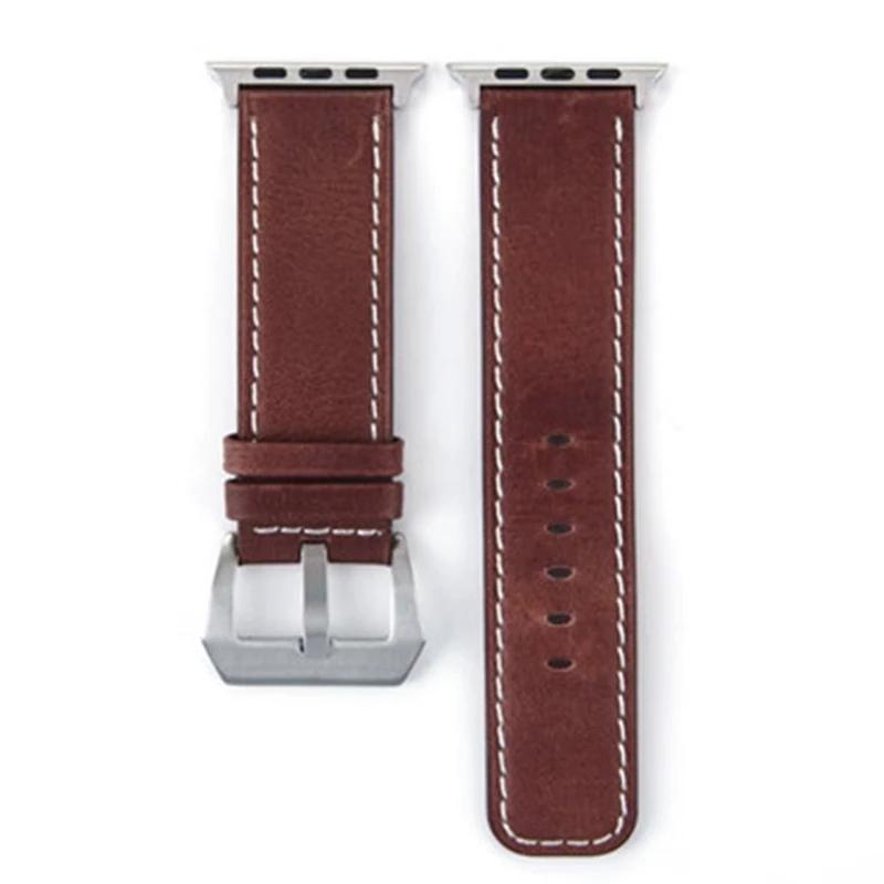 Brown leather belt loop strap for Apple Watch 5 4 3 2 1 38mm 40mm men 4