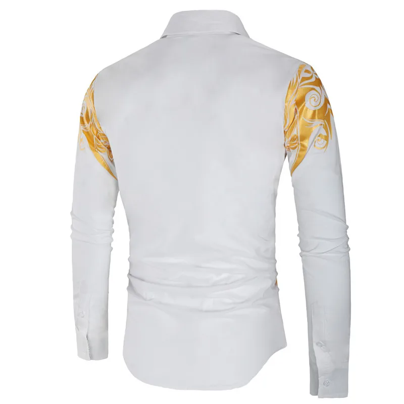 Новые Золотые Бронзовые рубашки Camisa, мужские рубашки, приталенные новые брендовые рубашки в полоску с длинным рукавом для мужчин, уличные рубашки
