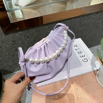 

Women Fashion Handbag PU Leather Chain Crossbody Tote Underarm Shoulder Bags Popular Simple Female Daily Bag