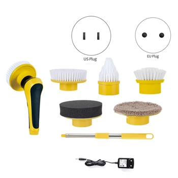 

Electric Spin Scrubber Turbo Scrub Cleaning Cordless Chargeable Bathroom Cleaner and Extension Handle Adaptive