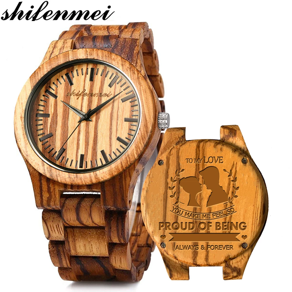

Shifenmei Man Watch 2019 Personalized Engraved Brand Luxury Watches Men Custom Wristwatch Wooden Watch Male Relogio Masculino