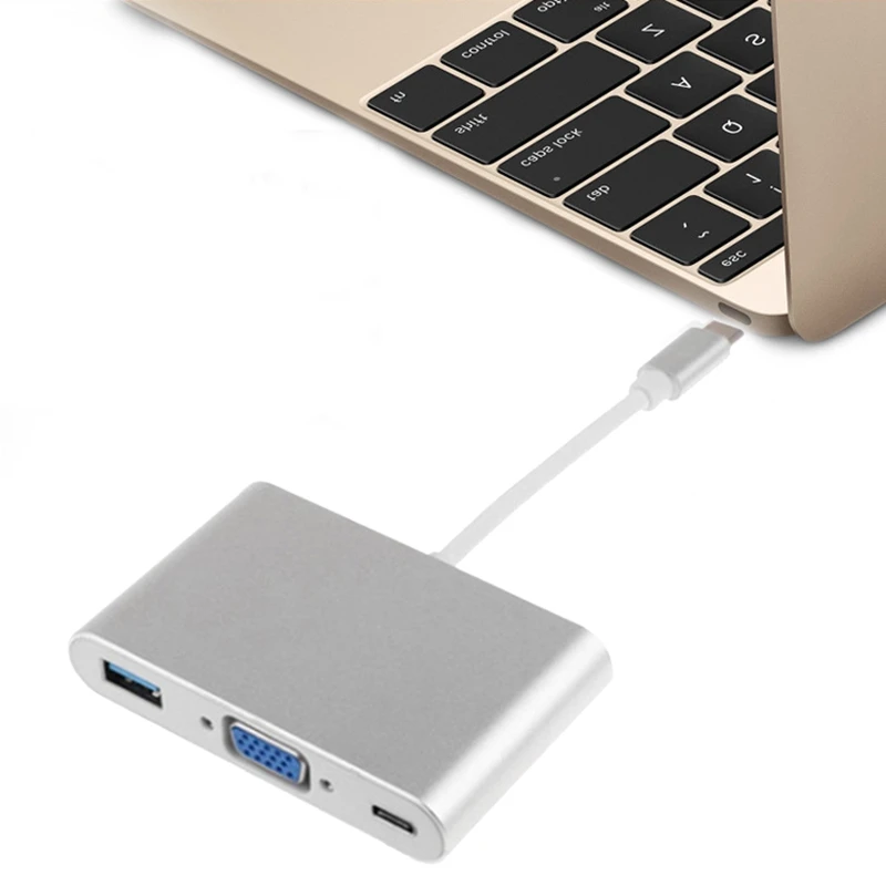 Тип C USB 3,1-USB-C 4K HDMI USB 3,0 адаптер 3 в 1 концентратор для Apple Macbook