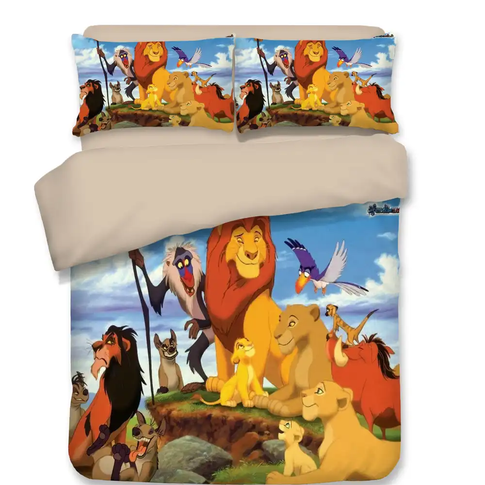 Simba Aslan Kral Nala Turuncu Renk Nevresim Takimi Nevresim Yastik Kilifi Hicbir Flatsheet Ev Dekor Cocuklar Icin Noel Hediyesi Bedding Sets Aliexpress