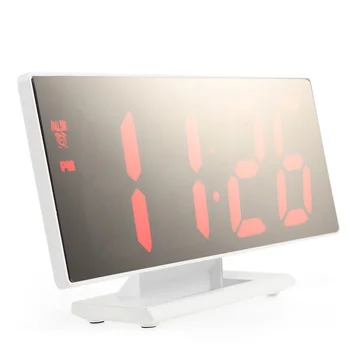 

Mirror Table Multifunction Desktop Snooze Large Screen USB Decor Alarm Clock Digital Led