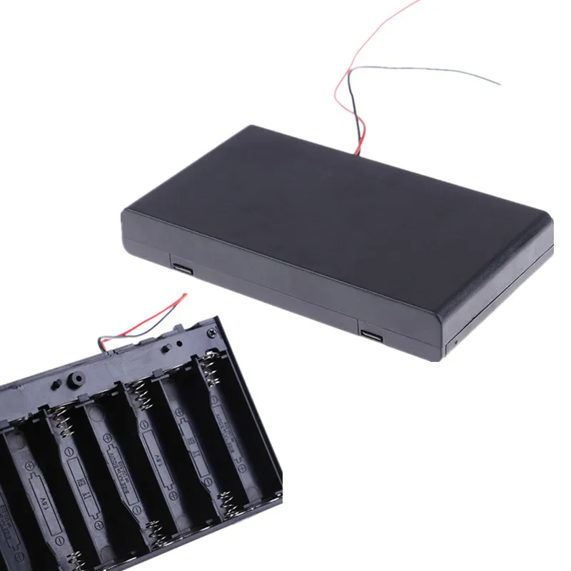 

New On/off 8x1.5V 12V 8AA 2A Battery Case Storage Box 8 AA Battery Holder With Switch Wire Leads Diy 8 Slot AA 8XAA 8 X AA
