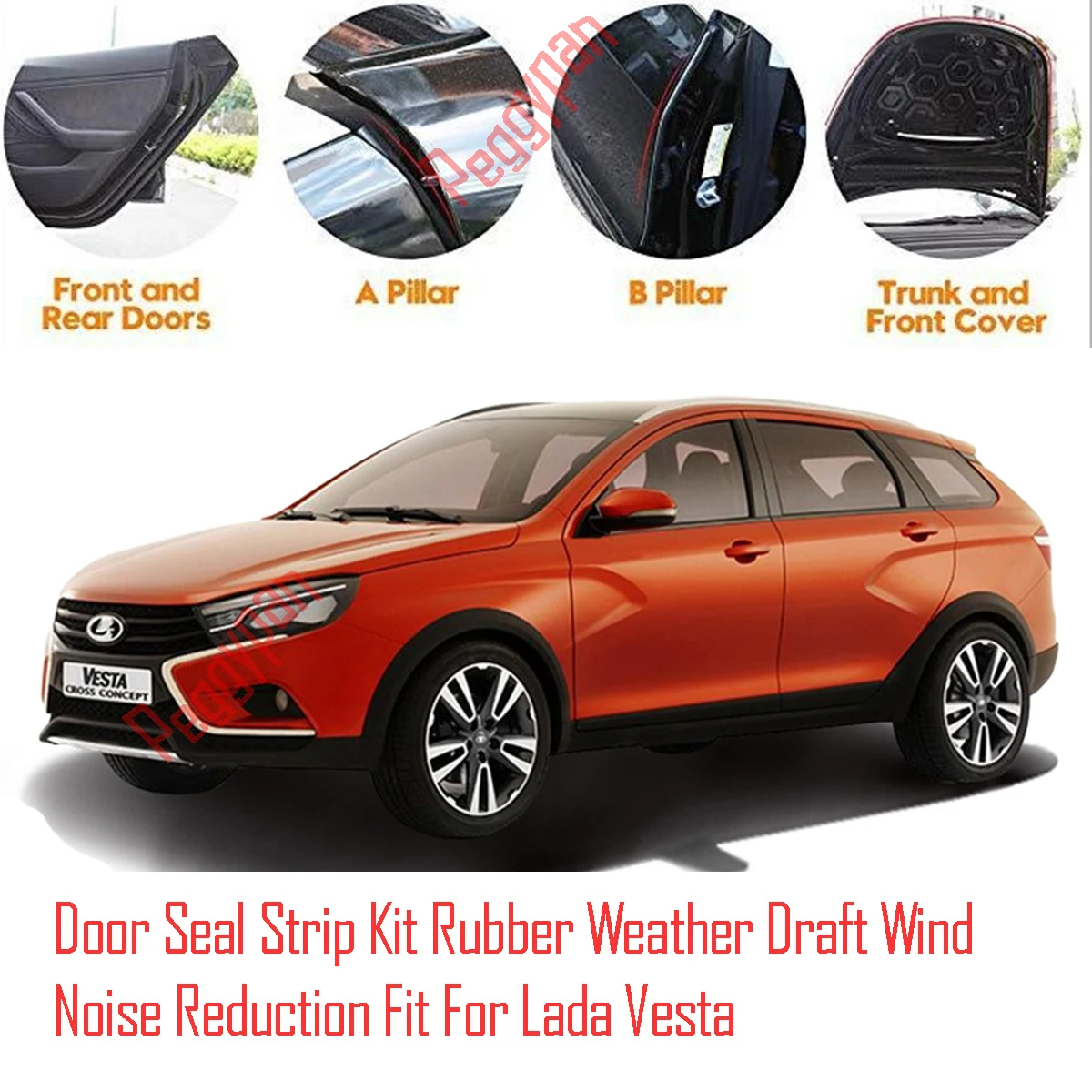 

Door Seal Strip Kit Self Adhesive Window Engine Cover Soundproof Rubber Weather Draft Wind Noise Reduction Fit For Lada Vesta