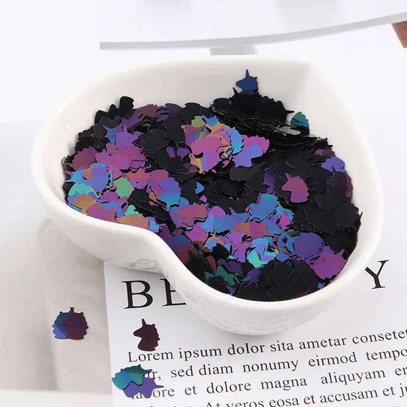LC/Explosive Ultra-thin 5*8mm Unicorn/little monster /10grams Sequins PVC Flat for DIY Card Making Craft Color Collection - Цвет: 8