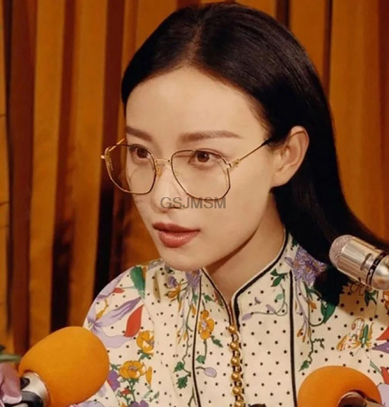 Fashion Metal Irregular Glasses Frame Women's Brand Design Retro Big Box Square Frame Student Literary Glasses Armacao De Oculos