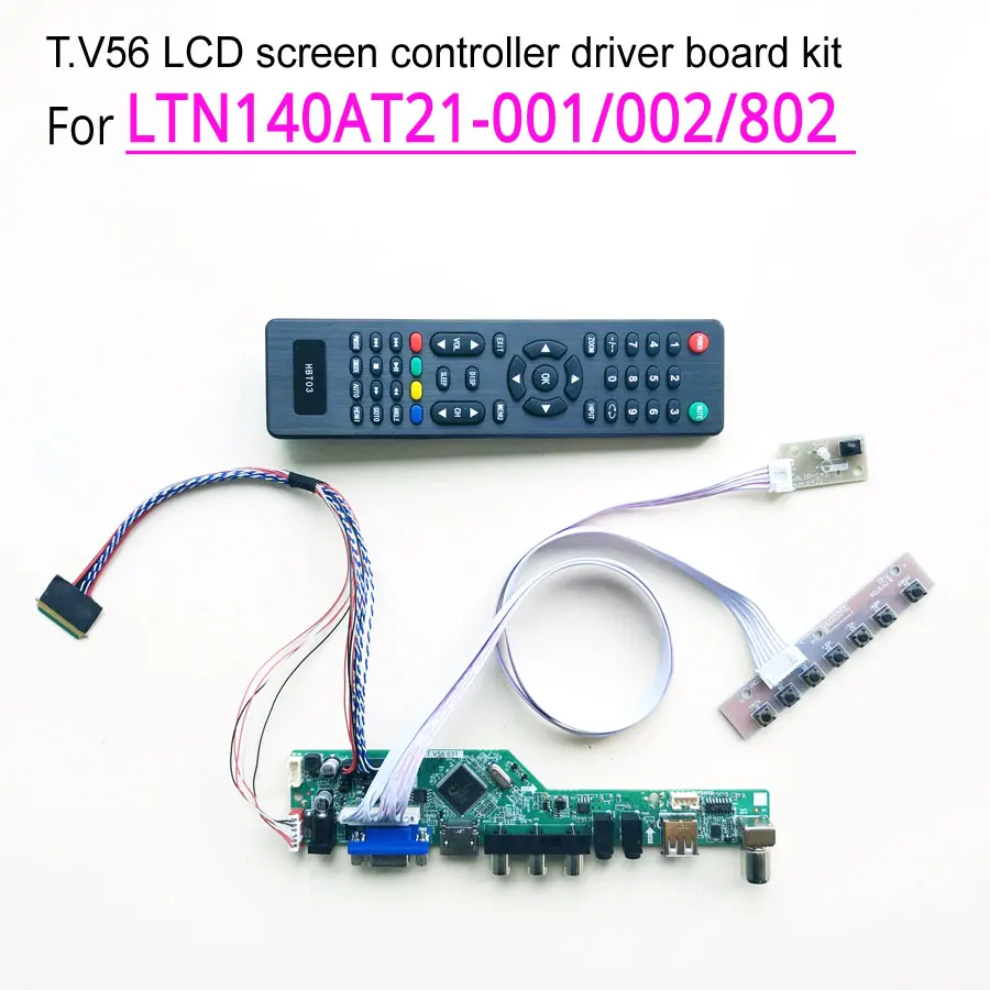 Для LTN140AT21-001/002/802 1" WLED LVDS 40Pin панель для ноутбука T. V56 дисплей Контроллер карта привода HDMI VGA USB AV RF 1366*768 комплект