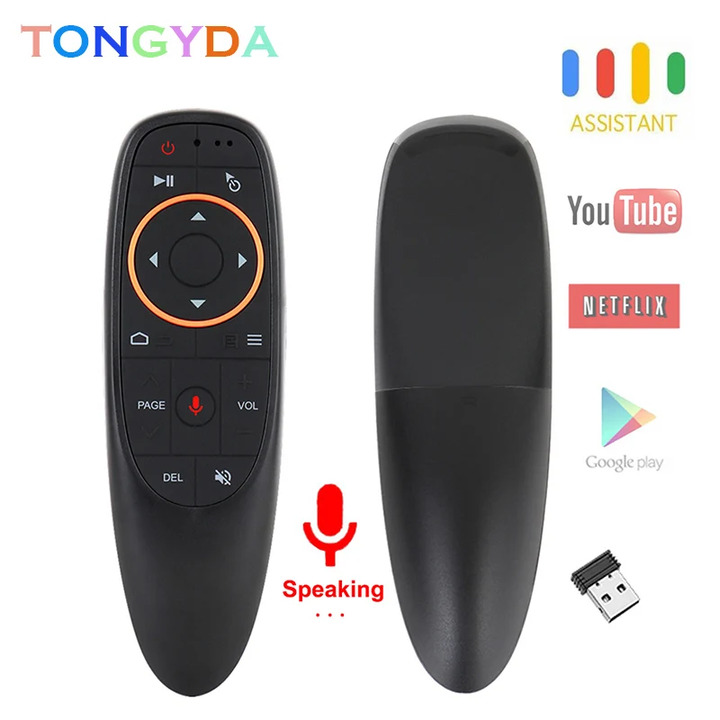 

G10 G10S Voice Remote Control 2.4G Wireless Air Mouse Microphone Gyroscope IR Learning for Android tv box T9 H96 Max X96 mini