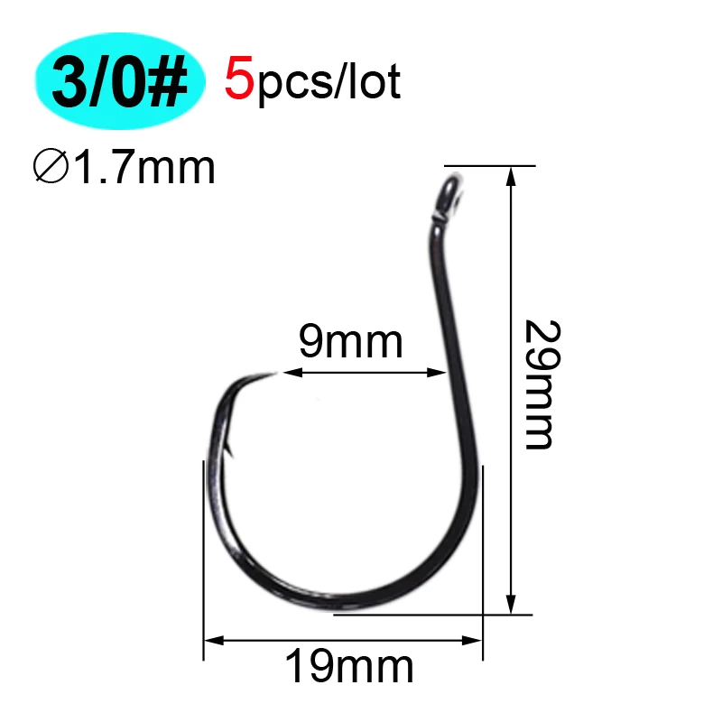 5pcs 3I0 ICERIO 5 шт. рыболовный крючок с заусенцем Осьминог Catfish Snapper круг соленой воды крюк высокоуглеродистой стали Офсетные Крючки 1#~ 9/0# рыболовные снасти - Цвет: 5pcs 3I0