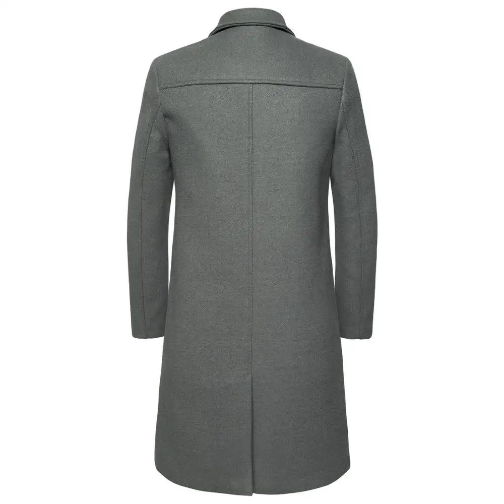 ZUSIGEL Новые однотонные черные Для мужчин Тренч Slim Fit отложной воротник Тренч Masculino длинный рукав Для мужчин s длинное пальто