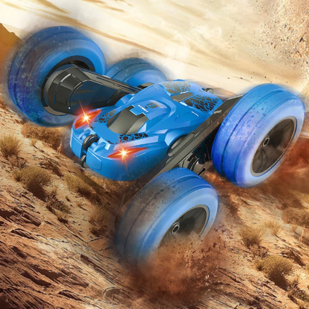 Детские забавные игрушки 2,4 ГГц с двойной стороной 360 ° Spins Stunt Car Дистанционное управление автомобиль с светодиодный свет для детей