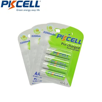 

12Pcs/3cards PKCELL AA 1.2V NIMH Low Self Discharge Rechargeable Battery 2200mAh LSD Pre-charge batteries 1.2 V For Camera Toys
