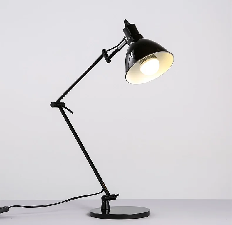 

Modern Simple Bracket Long Arm Folded Metal Eyeguard Study Office Bedroom Desk Lamp luminaria de mesa table lamp