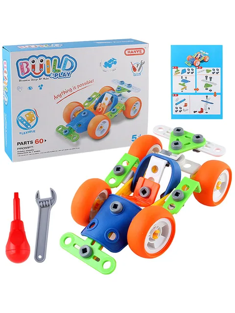 Children's Stacking Puzzle Toy Engineering Car Large Particle Building Block Disassembly Assembly Diy Manual Assembly Toy Kind 2