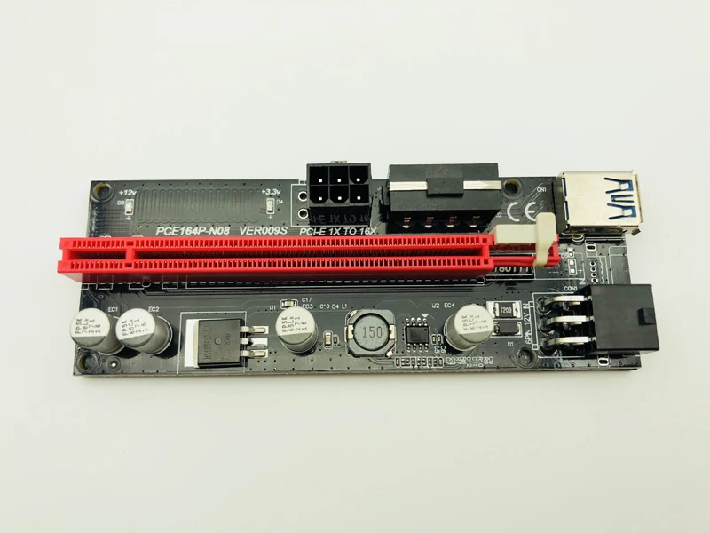 Новейший PCI Express PCIE PCI-E 009S Molex 6pin адаптер питания SATA к USB 3 0 кабель 1x 16X Riser Card для